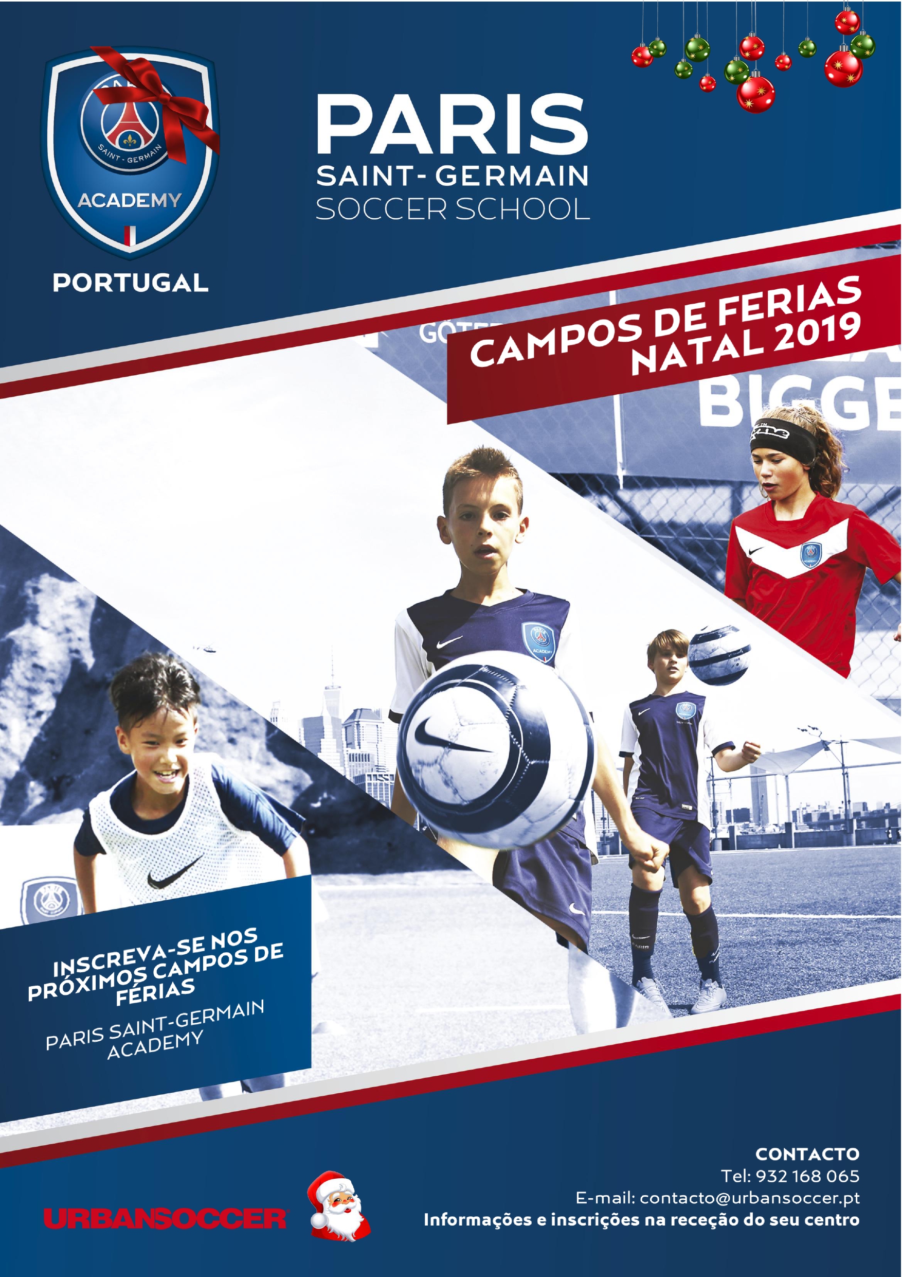 Campos de férias PSG Academy  Natal 2019  PSG Soccer School